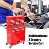 8-Drawer Rolling Tool Cabinet - Red, Durable Metal Construction, for Garage/Workshop - 4 of 4