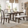 Dining Chairs Upholstered Chairs Upholstered Bench with Padded Seat & Solid Wood Leg, Mid-Century Modern-Modernluxe - 2 of 4