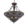 Chloe Lighting Alma Tiffany-Style 3 Light Victorian Inverted Ceiling Pendant 24`` Shade - 2 of 4