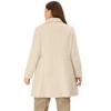 Agnes Orinda Women's Plus Size Notched Lapel Single Breasted Back Split Winter Long Pea Coats - 4 of 4