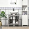 GlasFlength 23.5" Bathroom Storage Cabinets Pedestal Sink Storage Cabinet Vanity Base Cabinet with 2 Doors and Shelf for Bathroom, Gray - 3 of 4