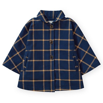Hope & Henry Girls' Woven Cape with Button Front, Kids