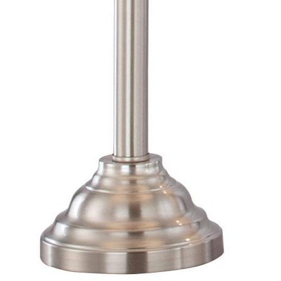 Mason Brushed Steel 3-Piece Lamp Set with White Drum Shades