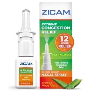 Zicam Extreme Congestion Relief No-Drip Nasal Spray with Soothing Aloe Vera - 0.5oz - 1 of 4