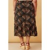 Women's Textured Floral Print Asymmetric Midi Skirt - Plus - Hayden LA - 2 of 4