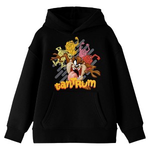 Looney Tunes Taz Tantrum Long Sleeve Boys' Black Hooded Sweatshirt - 1 of 3