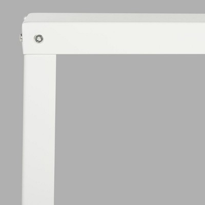 Bentley 47'' Glossy White Industrial Home Office Desk on Casters