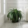 DR.Planzen Artificial Fern Plant with 33/39 leaves in 15.7"/16'' Plastic Planter (White/Coffee/Black) - Faux Indoor/Outdoor Plants Home Decor - 2 of 4