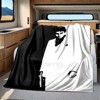 Scarface Inspired Polyester Flannel Throw Blanket, Black White Design for Car Interior Decor, Ideal for All Seasons, Christmas Gift. - 2 of 4