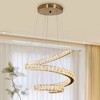 LNC Metorcalipia 23.6" Luxury and Glam Empire Integrated LED Crystal Chandelier, Polished Gold - 2 of 4
