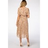 PinkBlush Beige Floral Pleated Short Sleeve Chiffon Maternity Midi Dress - 4 of 4