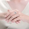 Guili 1ctw Round Lab-Created Moissanite Solitaire Step Engagement Anniversary Promise Adjustable Ring - 2 of 3