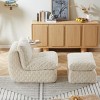Oversized Corduroy Bean Bag Chair for Adults with Ottoman,Ergonomic Memory Foam Floor Lounger for Living Room,Bedroom or Game Room–The Pop Home - 2 of 4