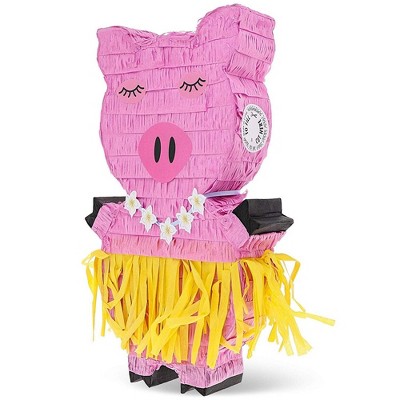 Juvale Blue Panda Small Hawaiian Pig Pinata, Luau and Tropical Party Supplies, 16.5 x 10 x 3 Inches