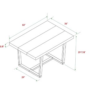 Okak 72/52Inch Rectangle Dining Table with Distressed Solid Wood Top and Metal Open Frame for Dining Room - 1 of 4