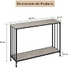 Industrial Narrow Console Table with 2 Storage Shelves, 105cm Hallway Sofa Table for Entrance, Living Room, Bedroom - 2 of 4