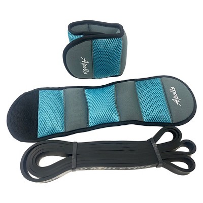Kebolax A4A ESB-0.75+AW-3LB (a Pair), Ankle/Wrist Weights ,Resistance Bands, Pull Up Assist , Eexercise Bands