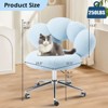 Rbied Armless Desk Chair Teddy Fabric Makeup Vanity Chair with Wheels & Adjustable Height, Cute Accent Chair for Bedroom Living Room Office - 3 of 4