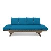 Ottavio Outdoor Acacia Wood Expandable Daybed with Cushions - Dark Teal/Gray - Christopher Knight Home - 3 of 4