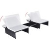 vidaXL Reclining Garden Chair Set of 3 Black and cream white - 3 of 4