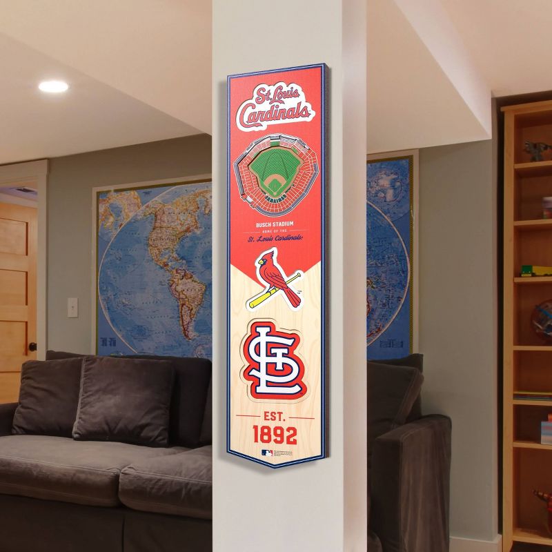 8&#34; x 32&#34; MLB St. Louis Cardinals 3D Stadium Banner, 2 of 5