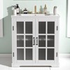 Mshliw 30" Modern Bathroom Vanity with Ceramic Sink, Tempered Glass Doors, Matte Black Handles & Rubber Wood Frame - 4 of 4