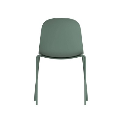 Aloe Green Metal Stackable Dining Side Chair