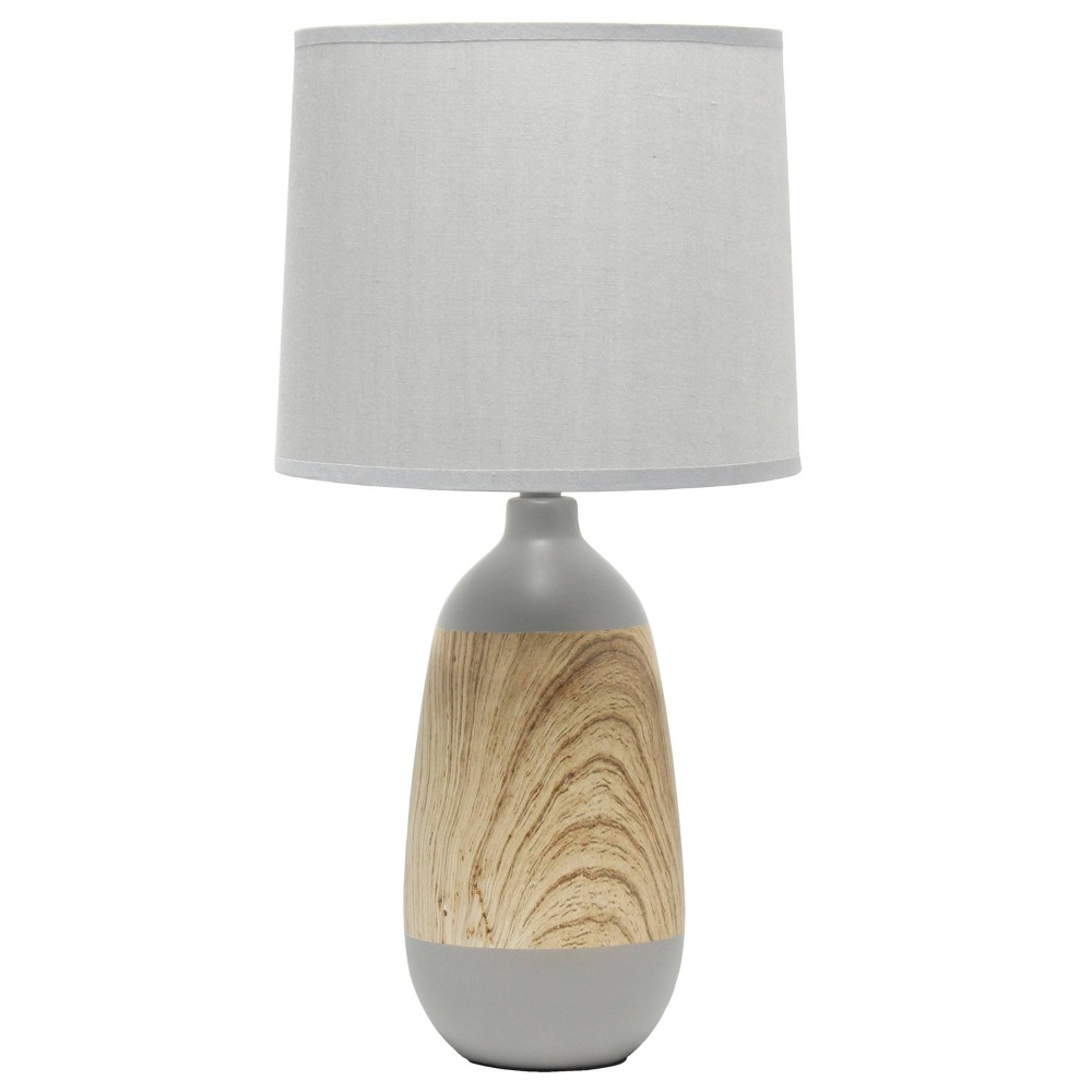 Photos - Floodlight / Garden Lamps Ceramic Oblong Table Lamp Gray - Simple Designs