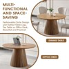 Gulches 47.24" Round Dining Table, Natural Wood MDF Top with Slatted Legs, Multi-Functional Space-Saving for Living Room/Kitchen - 4 of 4