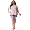 Agnes Orinda Women's Plus Size Crew Neck Short Sleeve Summer Casual Flowy Babydoll Blouses - 3 of 4