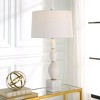 Uttermost Regalia White Marble Table Lamp – 31.25"H x 16"W x 16"D, Beaded Marble Base with Antique Brass Accents & White Linen Shade - 3 of 4