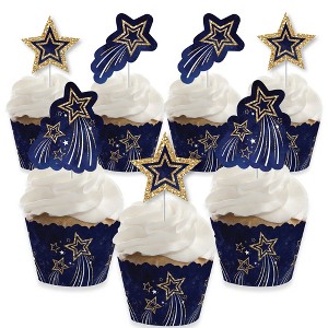 Big Dot of Happiness Starry Skies - Cupcake Decoration - Gold Celestial Party Cupcake Wrappers and Treat Picks Kit - Set of 24 - 1 of 4