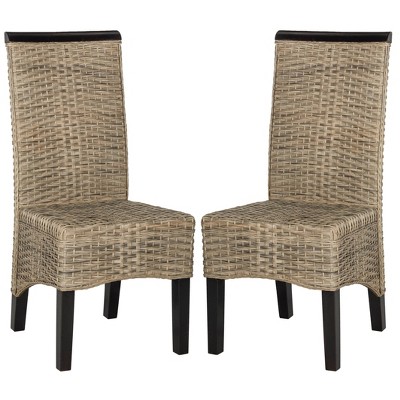 Set of 2 Ilya Wicker Dining Chair - Safavieh