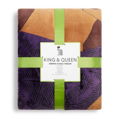 Queen and King Brown Reversible Sherpa Fleece Blanket