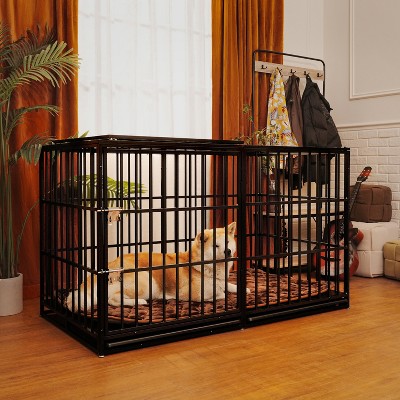 61" Extra Large Heavy-Duty Dog Crate, Strong Metal Dog Kennel & Pen, Durable Indoor/Outdoor Dog Cage for Large Dogs - Nertpow