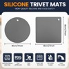 Itopfox Silicone Trivet Mats - Heat Resistant Non-Slip Hot Pads for Kitchen, Drying Mat, Jar Opener, Spoon Holder, Coaster (Dark Grey) - 2 of 4