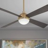 54" Minka Aire Modern Indoor Ceiling Fan with LED Light Remote Control Brushed Brass Carbon Wood for Living Room Kitchen Bedroom - 2 of 4