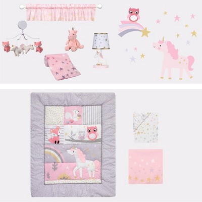 Bedtime Originals Nursery Crib Bedding Set - Rainbow Unicorn 3pc
