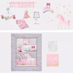 Bedtime Originals Nursery Crib Bedding Set - Rainbow Unicorn 3pc