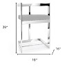 HomeRoots 26" Gray and Silver Velvet and Stainless Steel Low Back Counter Height Bar Chair - 3 of 4