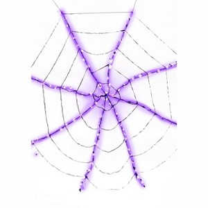 HalloweenCostumes.com One Size Fits Most Purple Light-Up Spider Web Decoration, Glowing Halloween Web Decor, Purple/White - 1 of 3