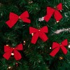 Northlight Mini Velveteen Christmas Bow Decorations - 3" - Red - Pack of 14 - 3 of 4
