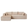 110" Modern Modular Corduroy Sectional Sofa with Chaise Lounge, L-Shaped Couch with Deep Seats for Living Room or Bedroom – The Pop Home - 3 of 4