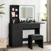 Whizmax Vanity Desk, Makeup Vanity with Adjustable LED Lighted Mirror, Vanity Table with Drawers, Cabinet, Shelf and Stool - 2 of 4