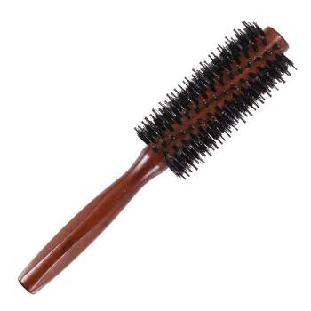 Unique Bargains Nylon Bristle Round Curling Hair Twill Comb Brown