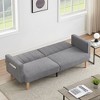 Whizmax 79 Inch Convertible Sofa Bed Small Folding Loveseat, Wooden Sofa Legs, Modern Lounge Chair, Gray - 2 of 4