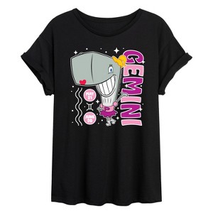 Women's - SpongeBob SquarePants - Pearl Gemini May 21 June 20 Oversized Graphic T-Shirt - 1 of 4