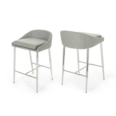 Set of 2 Bandini Modern Upholstered Counter Height Barstools - Christopher Knight Home