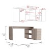 Vynxaria Modern Light Gray L-Shaped Desk Open Closed Storage Corner Design for Home Office Gaming Setups - 2 of 4