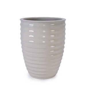 Gulches 65 Qt Milk White Ceramic Planter with Drainage Hole Indoor Outdoor (16x16x21 in) 1-Pack - 1 of 4